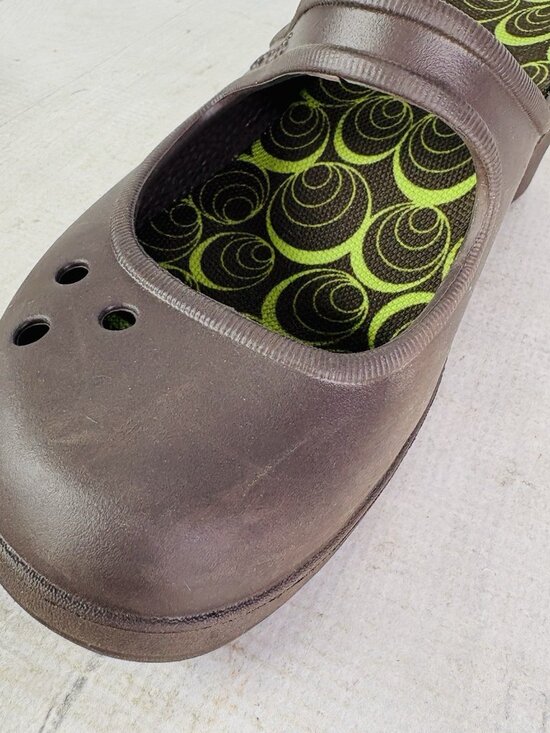 Crocs Women FRANCES Brown Slip On Wedge Closed Toe Mary Jane Comfort Shoes Sz 8 - Picture 14 of 16